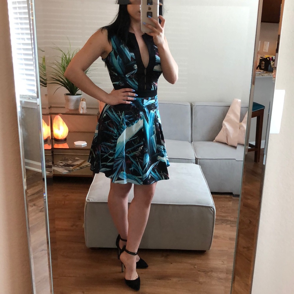 Bebe Floral Pleated Dress